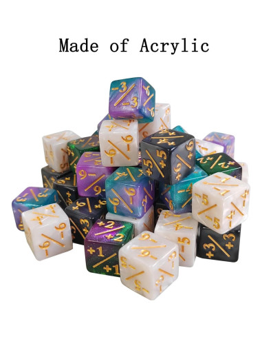 Juego de Dados de Contador 48 Piezas MTG 16mm Acrílico