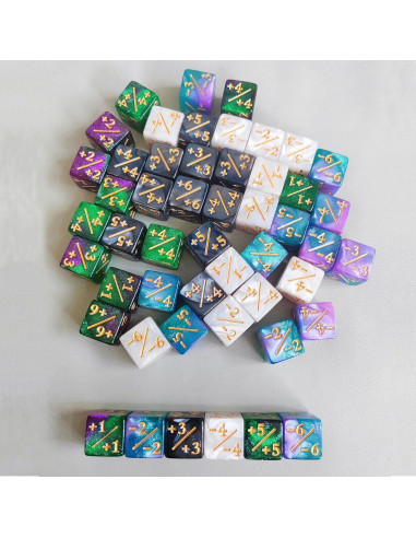Juego de Dados de Contador 48 Piezas MTG 16mm Acrílico