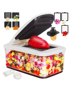 Cortador de Verduras RÜK Extra Grande 10 en 1 con Contenedor