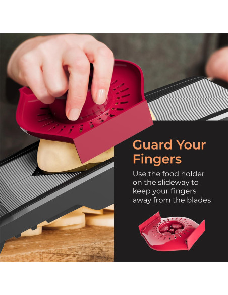 Cortador de Mandolina MuellerLiving Ajustable para Verduras y Queso - Negro