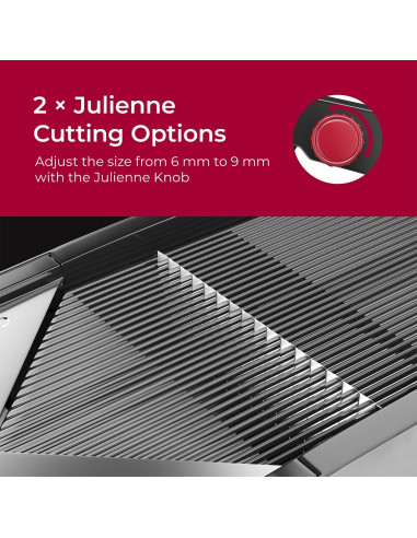 Cortador de Mandolina MuellerLiving Ajustable para Verduras y Queso - Negro