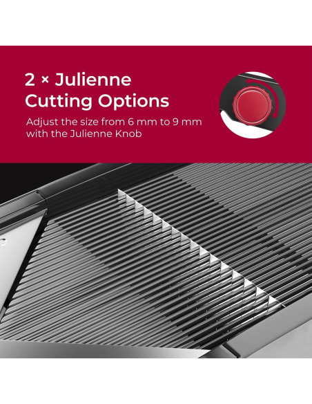 Cortador de Mandolina MuellerLiving Ajustable para Verduras y Queso - Negro