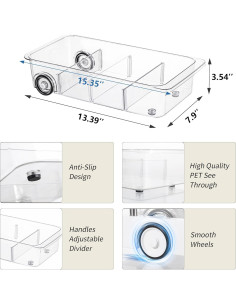 Organizador de Refrigerador Attelite 2 Piezas con Ruedas 2