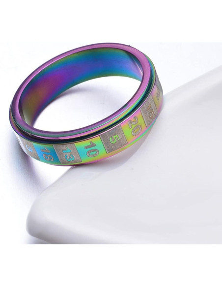 Anillo Fidget Antiestrés Mesnt 6MM Colorido y Negro Talla 6-11