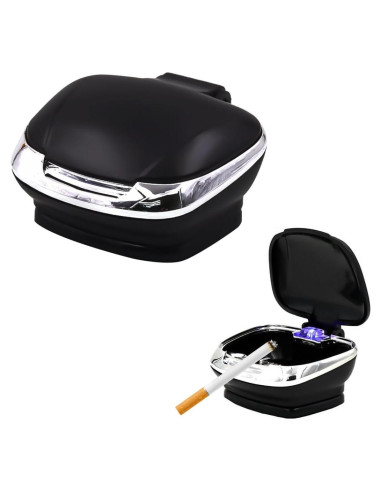 Cenicero de Coche Ignífugo con Tapa y Luz LED Povtii