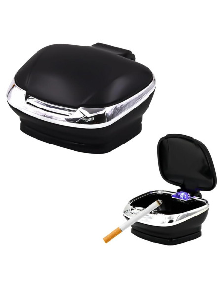 Cenicero de Coche Ignífugo con Tapa y Luz LED Povtii