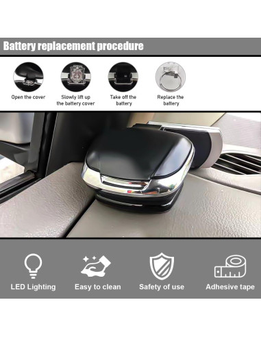 Cenicero de Coche Ignífugo con Tapa y Luz LED Povtii