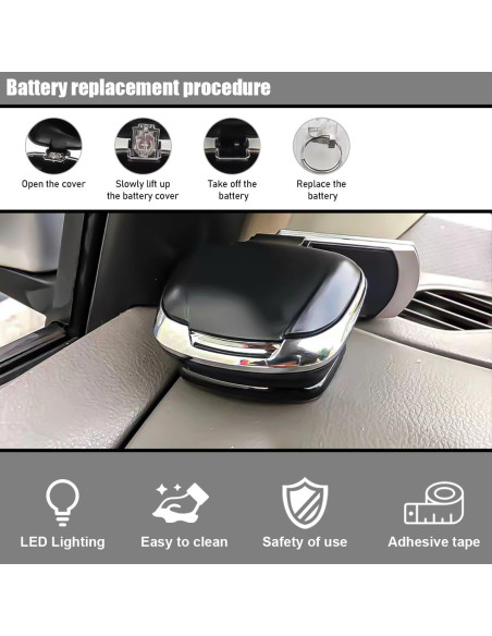 Cenicero de Coche Ignífugo con Tapa y Luz LED Povtii