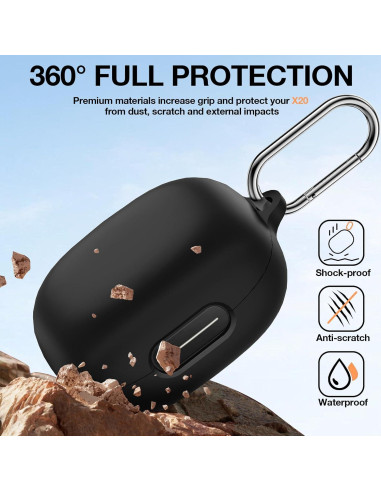 Funda de Silicona LDSXAY para Anker Soundcore Sport X20 - Negro