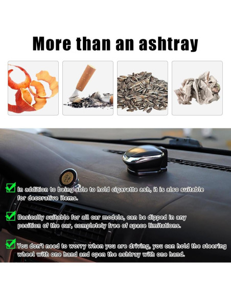 Cenicero de Coche Ignífugo con Tapa y Luz LED Povtii