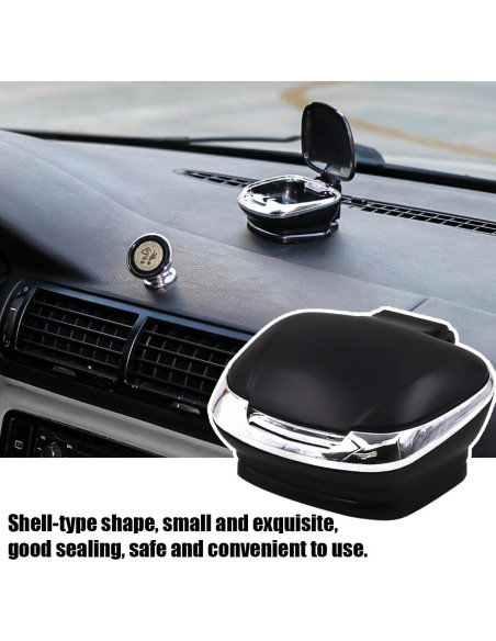 Cenicero de Coche Ignífugo con Tapa y Luz LED Povtii