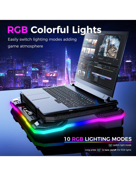 Soporte de Enfriamiento RGB AICHESON K1-BLE para Laptop 15-19"