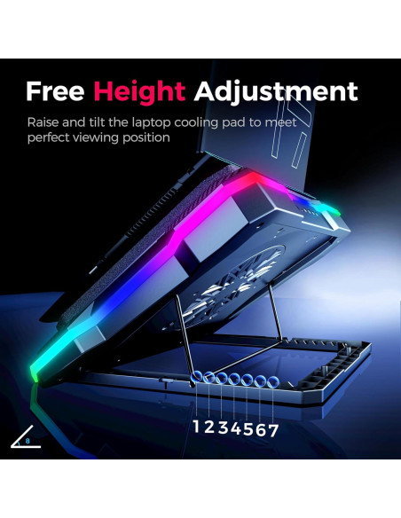 Soporte de Enfriamiento RGB AICHESON K1-BLE para Laptop 15-19"