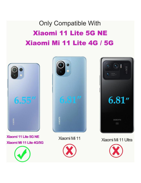 Funda Billetera IUQXU para Xiaomi 11 Lite 5G NE con RFID