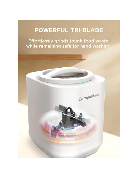 Compostador Eléctrico CompoNova Gaia 4L Sin Olores Blanco