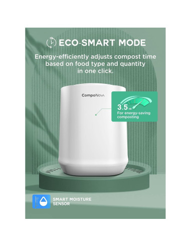 Compostador Eléctrico CompoNova Gaia 4L Sin Olores Blanco