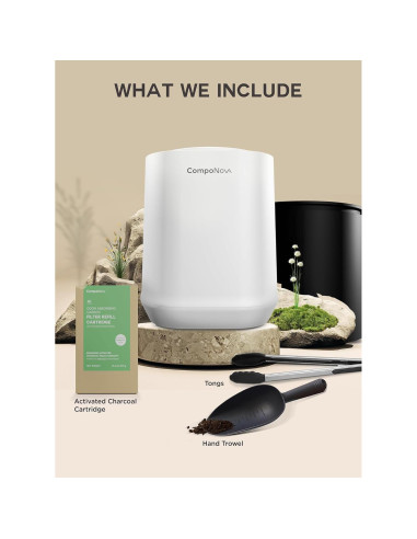 Compostador Eléctrico CompoNova Gaia 4L Sin Olores Blanco