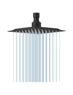 Cabezal de Ducha de Lluvia BESy 6" Cuadrado Acero Inoxidable Negro