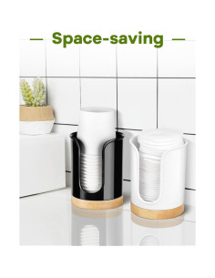 Dispensador de Vasos para Baño Dixie 3-4 oz Negro/Bambú 2