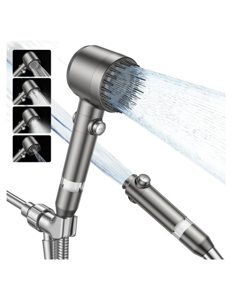 Cabezal de Ducha Filtrado Jomst con Manguera 152.4 cm 4 Modos Cabezal de Ducha Filtrado Jomst con Manguera 152.4 cm 4 Modos