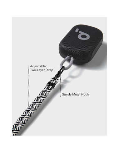 Cinta ajustable para teléfono Anker, correa manos libres negra