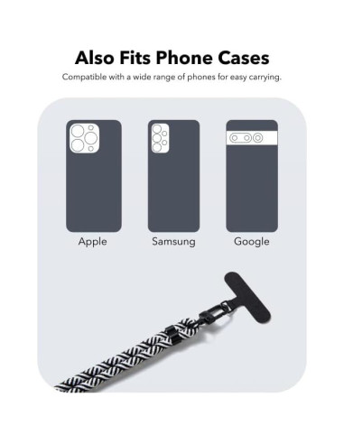 Cinta ajustable para teléfono Anker, correa manos libres negra