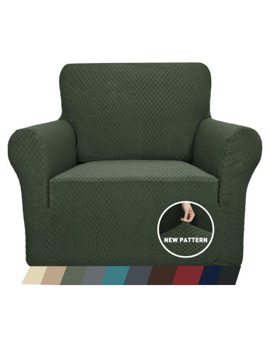 Funda de Silla ZNSAYOTX Jacquard Verde Militar 1 Pieza