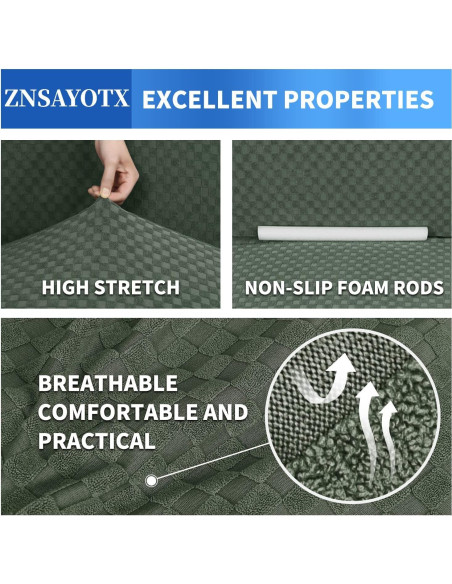 Funda de Silla ZNSAYOTX Jacquard Verde Militar 1 Pieza