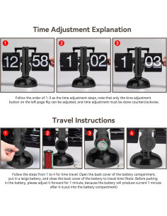 Reloj de Escritorio Digital Retro HERCHR Negro Mecánico 2