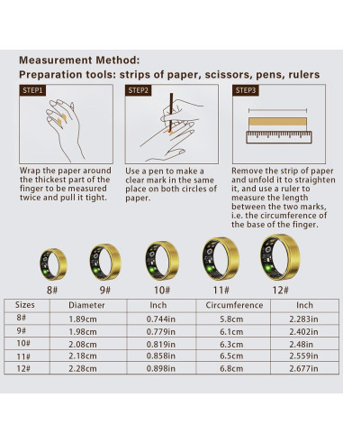 Anillo Inteligente Anarow R10M - Monitoreo Salud y Fitness 5ATM