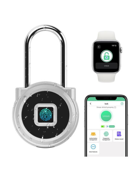 Candado Biométrico eLinkSmart con Huella Dactilar 45mm Plata