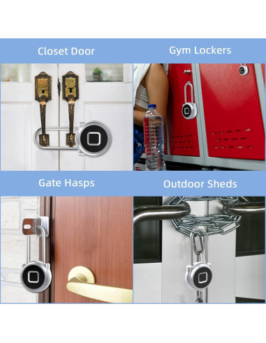 Candado Biométrico eLinkSmart con Huella Dactilar 45mm Plata