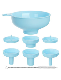 Embudo Versátil Pisol con 5 Tamaños y 2 Coladores, Azul