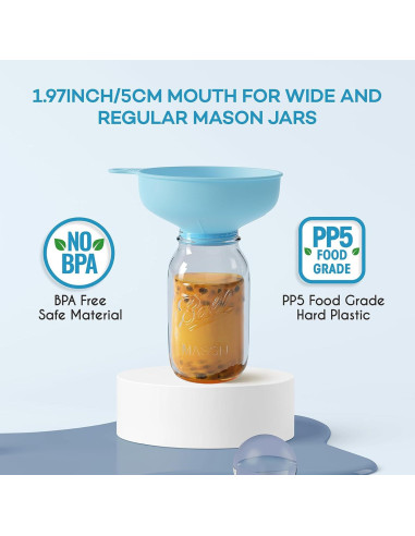 Embudo Versátil Pisol con 5 Tamaños y 2 Coladores, Azul