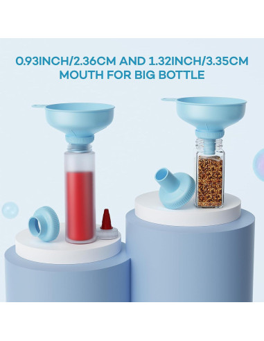 Embudo Versátil Pisol con 5 Tamaños y 2 Coladores, Azul