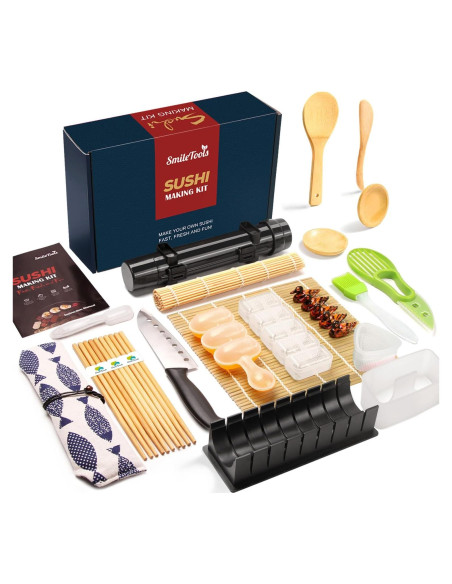 Kit de Hacer Sushi 28 en 1 SmileTools - Herramientas de Bambú