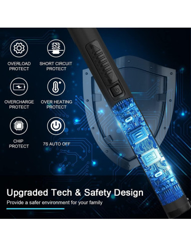 Encendedor Eléctrico SUPRUS Recargable USB 10.4 cm Negro