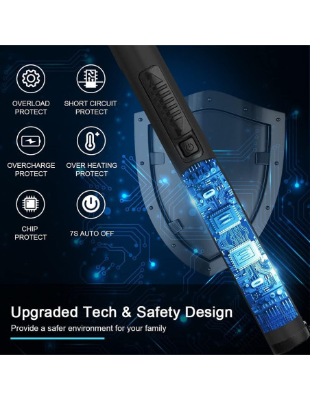 Encendedor Eléctrico SUPRUS Recargable USB 10.4 cm Negro