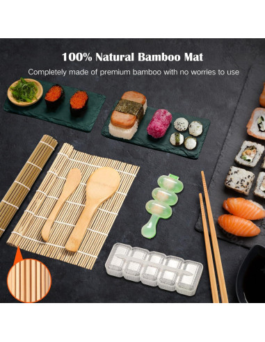 Kit de Hacer Sushi 28 en 1 SmileTools - Herramientas de Bambú