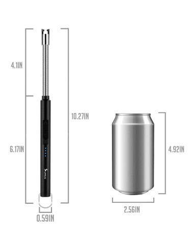 Encendedor Eléctrico SUPRUS Recargable USB 10.4 cm Negro