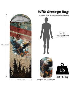 Saco de dormir Nttopship 3 estaciones 230x76 cm ligero y cómodo 2