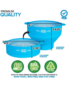 Popcornera de Silicona Stock Your Home Azul 15 Tazas Plegable 2