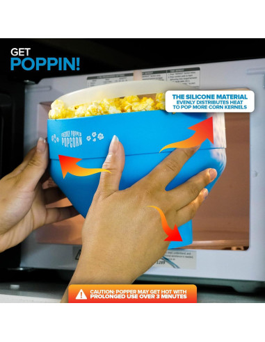 Popcornera de Silicona Stock Your Home Azul 15 Tazas Plegable