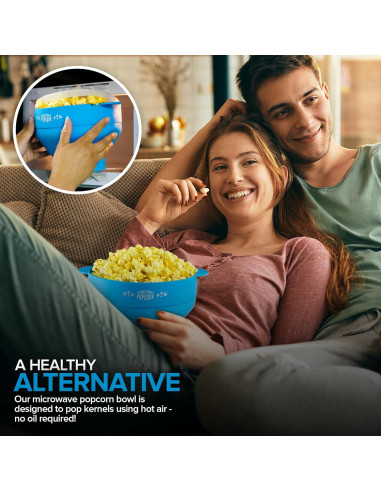 Popcornera de Silicona Stock Your Home Azul 15 Tazas Plegable