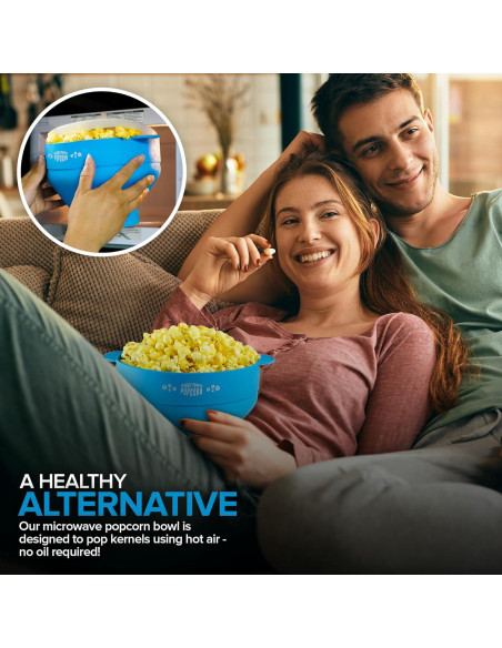 Popcornera de Silicona Stock Your Home Azul 15 Tazas Plegable