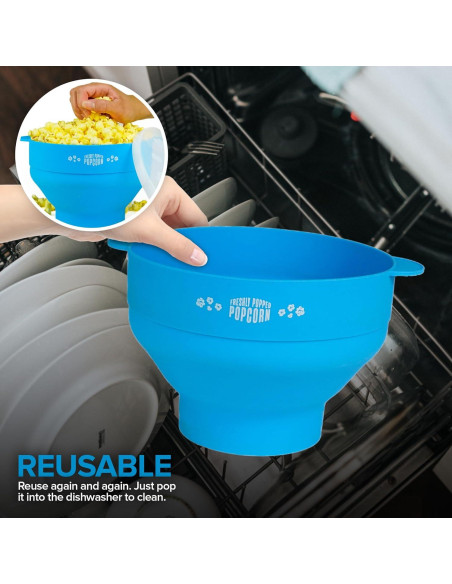 Popcornera de Silicona Stock Your Home Azul 15 Tazas Plegable