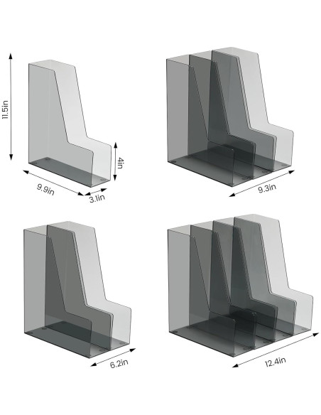 Soporte Vertical para Archivos HOHOPE 2 Paquete Negro PET