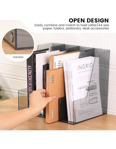 Soporte Vertical para Archivos HOHOPE 2 Paquete Negro PET