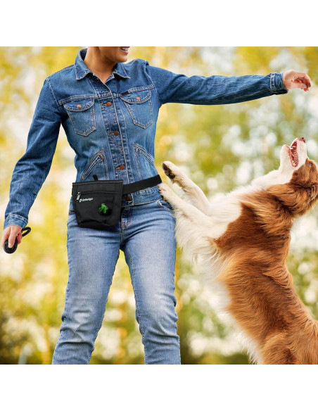 Bolsa de golosinas para perros Gobeigo con clicker y cierres magnéticos