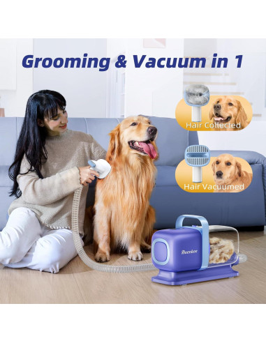 Kit de Aseo para Perros Buenkee con Aspiradora y Cortadora